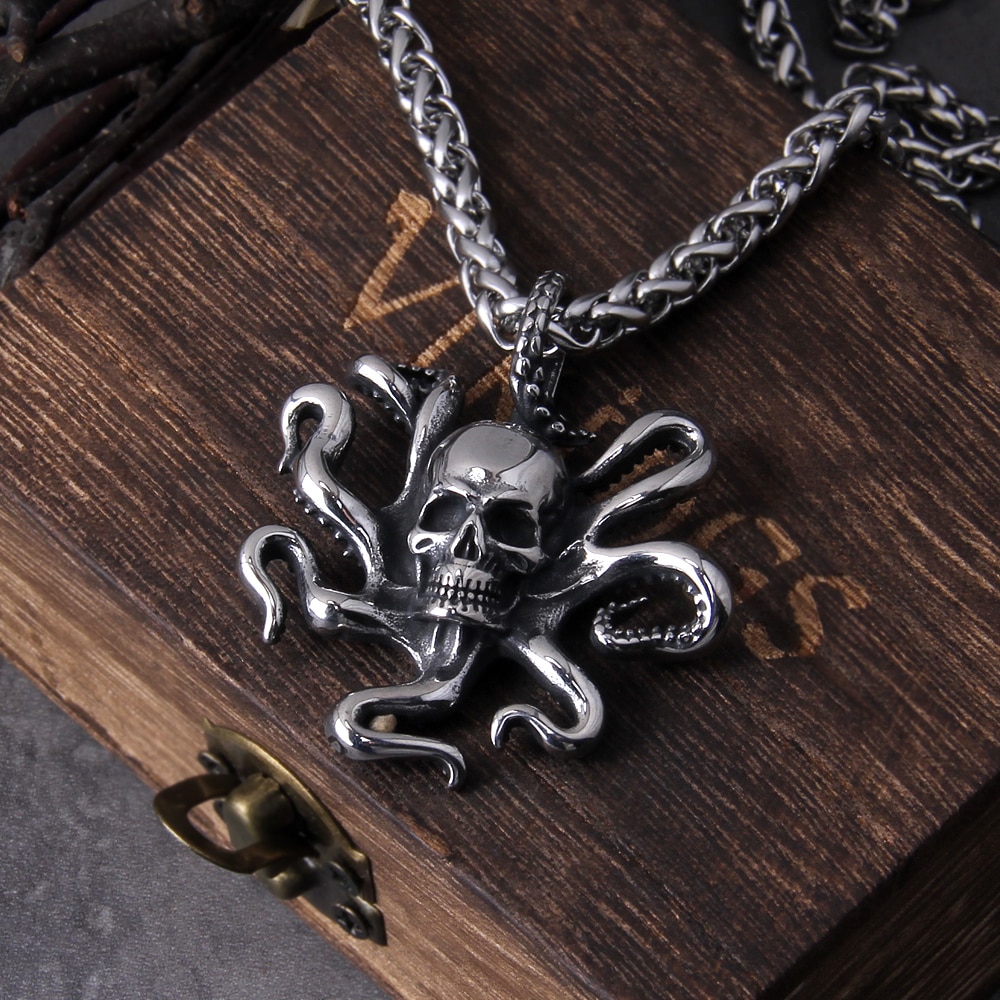Christmas 2022 Charm Halloween Octopus Skull Punk Seaman Necklace 2