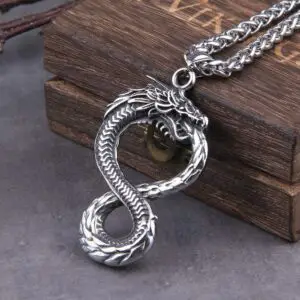 Never Fade Norse dragon snake Unlimited Self-devourer Ouroboros pendant necklace 1