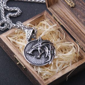 The Wizard Wolf Head Pendant Necklace for Geralt Fill 5