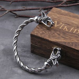 Nordic Viking Norse Wolf Bracelet adjustable Wristband Cuff Bracelets 3
