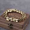 Vikings Ouroboros Vintage Punk Bracelet \ Gold Plated Jewelry 1