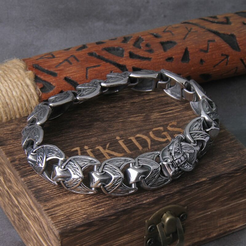 Viking Ouroboros Vintage Punk Bracelet for men Stainless Steel fashion Jewelry 1
