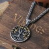 Tree of Life Amulet Stainless Steel Mens Necklac Simple Elegant Charm 1
