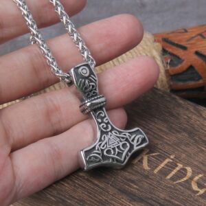 Thor's Hammer Mjolnir Pendant Necklace Viking Scandinavian Norse Viking Necklace with stainless steel chain 2