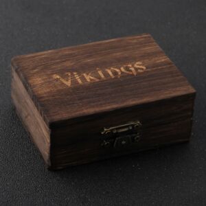 Vikings Jewelry Never Fade Stainless Steel Satanic Demon Men mask Necklace With Wooden Box as gift 6