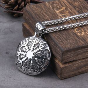 Stainless Steel Vegvisir Viking Mix Gold Color Rune Necklace Viking Scandinavian Norse Viking Necklace 3