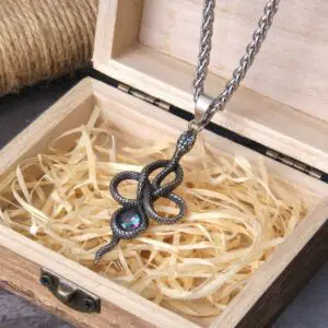 Viper Snake Necklace Serpent Pendant Amulet Magic Gothic Pagan 3