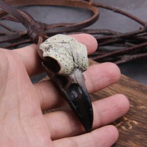 3D Goth Raven Skull Necklace Resin Replica Raven Magpie Crow Poe Gothic 6