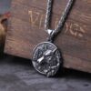 Wolf Head & Tree Norse Viking Pendant Necklace Never Fade Men stainless steel 1