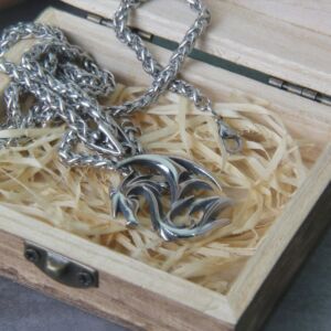 Stainless Steel Viking Dragon Pendant Necklace 4
