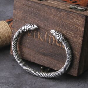 Nordic Viking Norse Raven Bracelet adjustable Men Wristband Cuff Bracelets with Viking Wooden Box 1