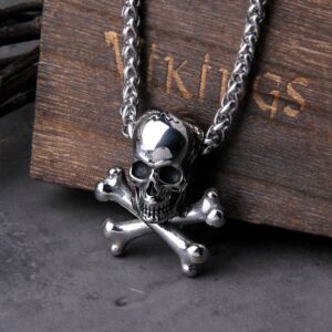 Skull Chain Pendant Necklace Vintage Male Boho Jewelry 1