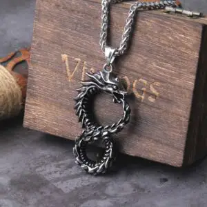 Never Fade Norse Dragon Snake Unlimited Self-devourer Ouroboros pendant necklace 1
