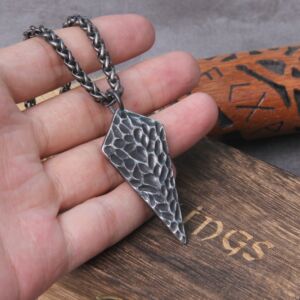 "Helm of Awe" and "Viking Vegvisir" Iron Color Viking Spear Pendant Necklace 4