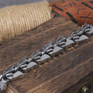New Viking Ouroboros Vintage Punk Bracelet for men Stainless Steel Fashion Jewelry 5