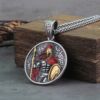 Vintage Ancient Greek Warrior Spartan Shield Pendant Necklace Punk Men's 316L Stainless Steel Party Necklace Biker Jewelry Gift 1