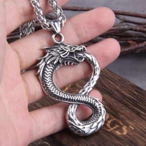 Never Fade Norse dragon snake Unlimited Self-devourer Ouroboros pendant necklace 4