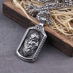 Viking Odin Photo Frame With Stainless Steel Necklace Never Fade 1