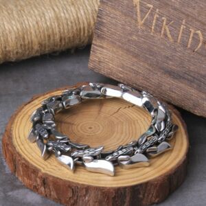 New Viking Ouroboros Vintage Punk Bracelet for men Stainless Steel Fashion Jewelry 1