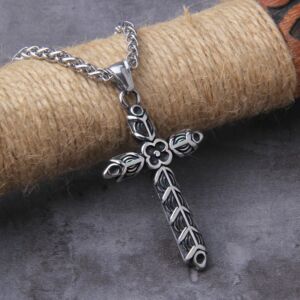 Gothic Grunge Big Crucifix Aesthetic Designe Vintage Cross Pendant Necklace 4