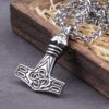 Viking Raven Necklace Men Pendants thor's hammer Necklaces Scandinavian Norse Stainless Steel 1