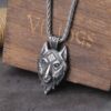 Stainless Steel Necklaces Wolf Head Animal Hip Hop Pendants Chain Choker Sweater Necklace 1