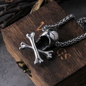 Skull Chain Pendant Necklace Vintage Male Boho Jewelry 4