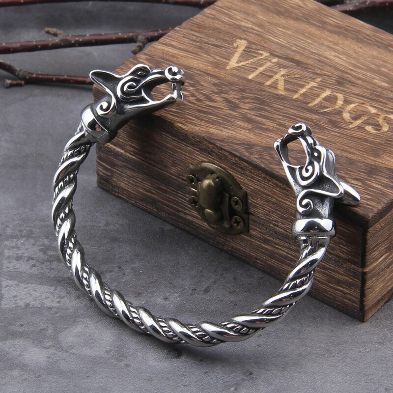 Nordic Viking Norse Wolf Bracelet adjustable Wristband Cuff Bracelets 1