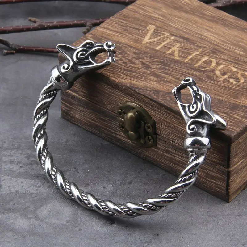 Nordic Viking Norse Wolf Bracelet adjustable Wristband Cuff Bracelets 1