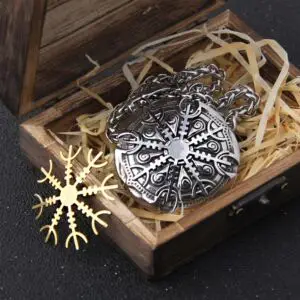 Stainless Steel Vegvisir Viking Mix Gold Color Rune Necklace Viking Scandinavian Norse Viking Necklace 2