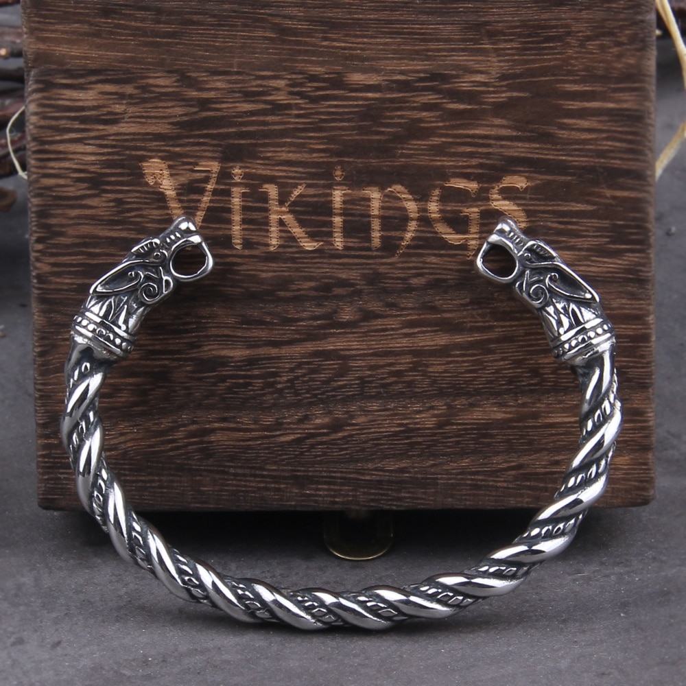 Nordic Viking Norse Dragon Bracelet Men Wristband Cuff Bracelets Stainless Steel 2
