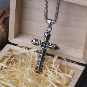 Gothic Grunge Big Crucifix Aesthetic Designe Vintage Cross Pendant Necklace 3