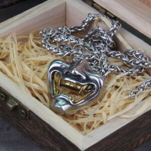 Vikings Jewelry Never Fade Stainless Steel Satanic Demon Men mask Necklace With Wooden Box as gift 4