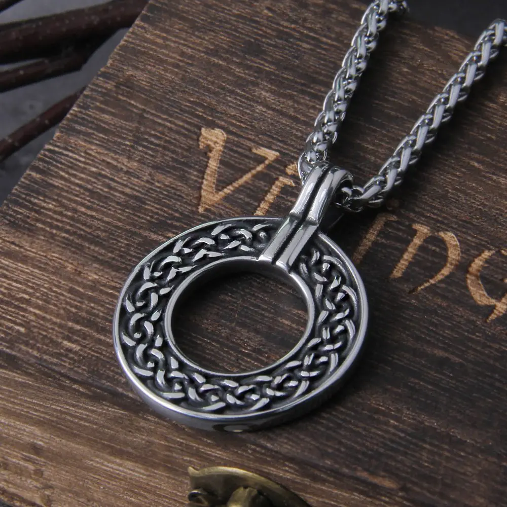 Vintage Viking Celtic Knot Necklace Stainless Steel Norse Helm of Awe Runes Trinity Pendant Amulet Scandinavian Jewelry - Royal Vikings tm Vintage Viking Celtic Knot Necklace Stainless Steel Norse Helm of Awe Runes Trinity Pendant Amulet Scandinavian Jewelry 4