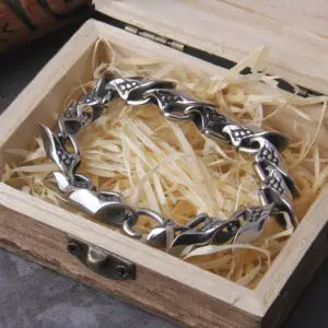 Viking Ouroboros vintage punk bracelet for men stainless steel fashion Jewelry hippop street culture 6