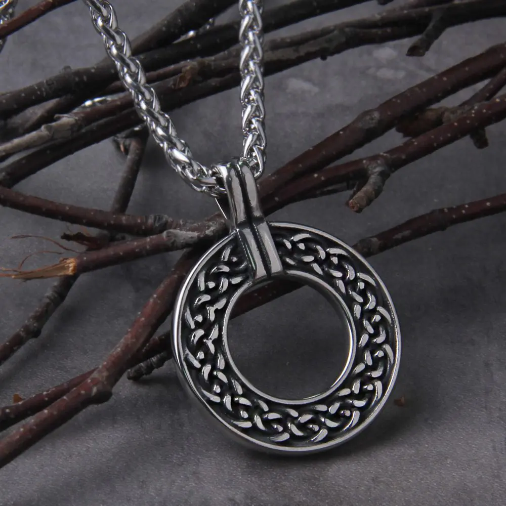 Vintage Viking Celtic Knot Necklace Stainless Steel Norse Helm of Awe Runes Trinity Pendant Amulet Scandinavian Jewelry - Royal Vikings tm Vintage Viking Celtic Knot Necklace Stainless Steel Norse Helm of Awe Runes Trinity Pendant Amulet Scandinavian Jewelry 3