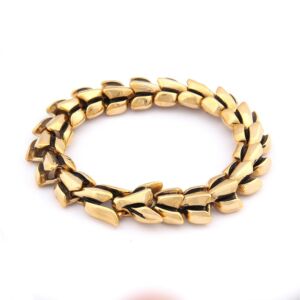 Vikings Ouroboros Vintage Punk Bracelet \ Gold Plated Jewelry 3