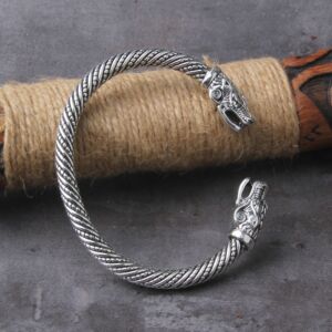 Nordic Viking Dragon Bracelet adjustable Men Wristband Cuff Bracelets with Viking Wooden Box 2