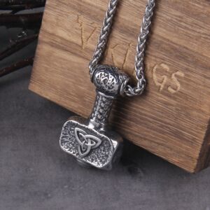 Vikings Thor's Hammer Mjolnir Scandinavian Rune Amulet Necklace Vegvisir Anchor 1