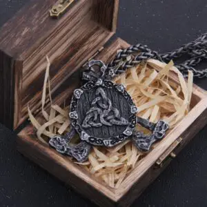 Iron Color Viking Axe and Odin Rune Necklace 5