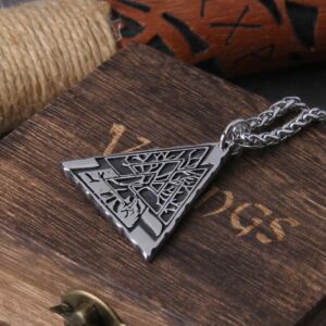 Personality Celtic Tree of Life Round Pendant Necklace Viking Rune Amulet 4