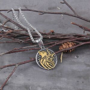 Yggdrasil Wolf Rune Nordic Viking Stainlesss Steel Necklace 5