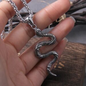 Witch Snake Necklace Serpent Pendant Amulet 3