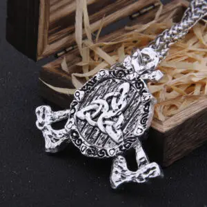 Iron Color Viking Axe and Odin Rune Necklace 2