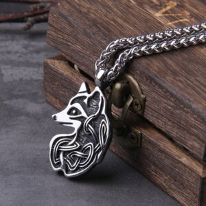 Viking Fox Necklace Animal Amulet Irish Knots Talisman Wicca\Pagan 3