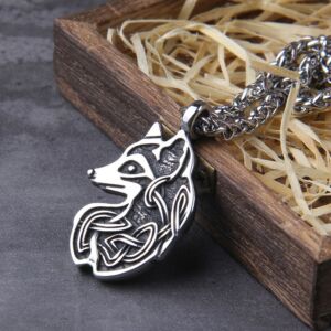 Viking Fox Necklace Animal Amulet Irish Knots Talisman Wicca\Pagan 1