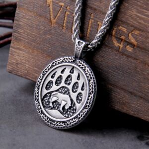 Viking Norse Bear Paw Animal Pendant Necklace 1