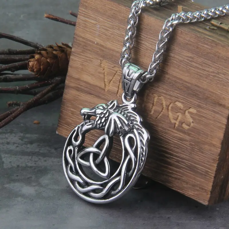 Wolf Ouroboros Pendant Necklace 1