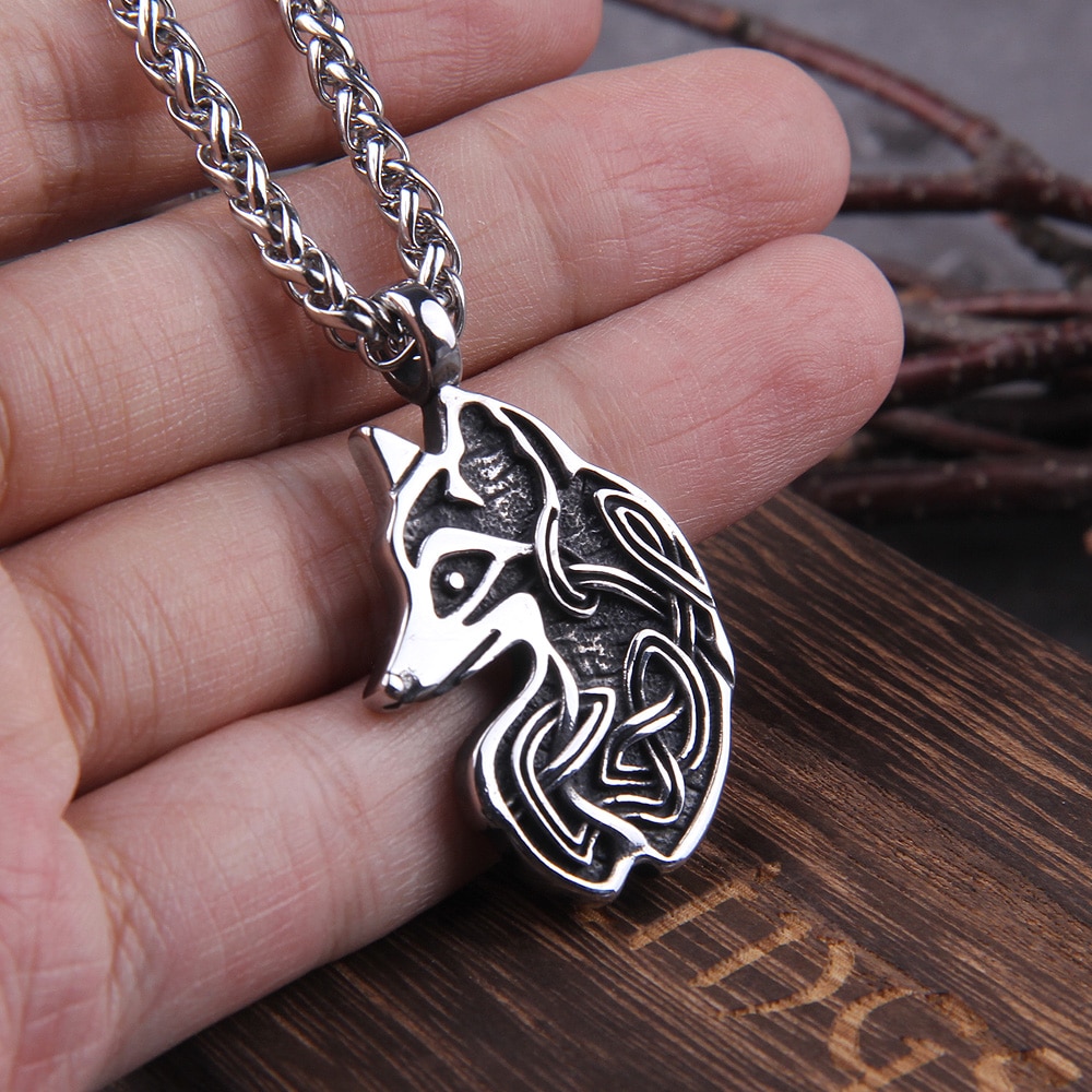 Viking Fox Necklace Animal Amulet Irish Knots Talisman Wicca\Pagan 2