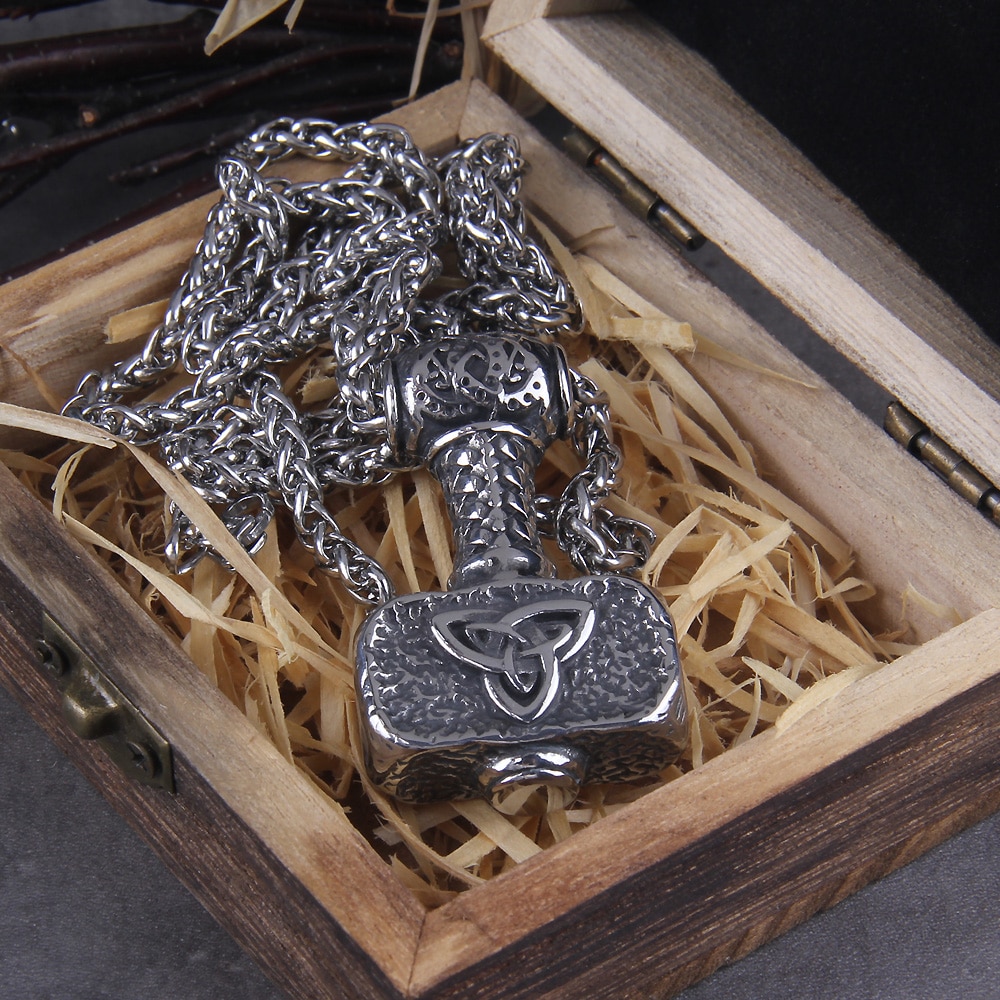 Vikings Thor's Hammer Mjolnir Scandinavian Rune Amulet Necklace Vegvisir Anchor 2
